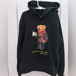 Polo Ralph Lauren Black Hoodie with Bear Design
